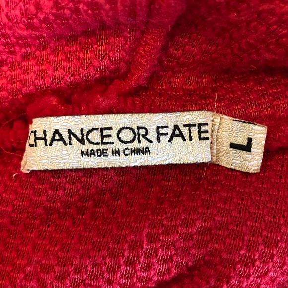 Chance or fate - Christmas fleece w/ hood - sequins embellished size L women’s - Picture 4 of 6